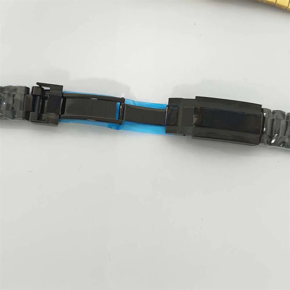 سوار من الفولاذ المقاوم للصدأ لعلبة ساعة 40 مم، سوار معدني بمشبك واحد قابل للطي 20 مم، ملحقات أشرطة الساعات البديلة