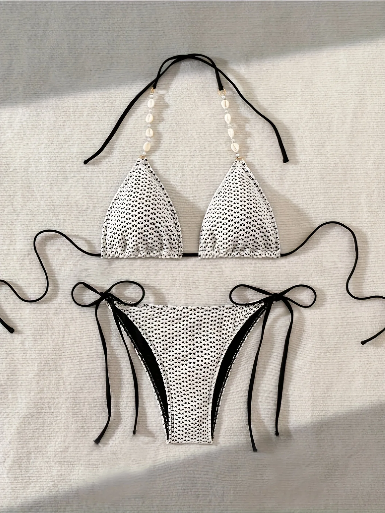 Sexy Shell Neckholder Krawatte Bikinis Sets zwei Stücke Tanga zurück Krawatte Badeanzüge Bademode conjunto de bikini tankini beachwear biquini