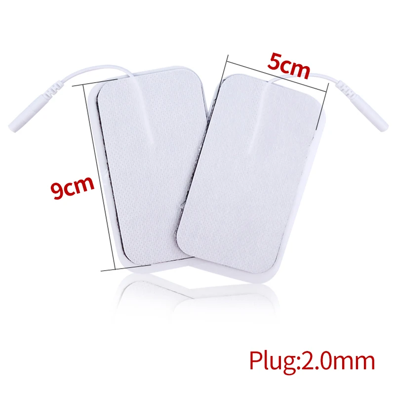 10pcs 2mm Plug Self Adhesive Replacement Tens Electrode Pads Square  Muscle Stimulator Electric Digital Machine Massager