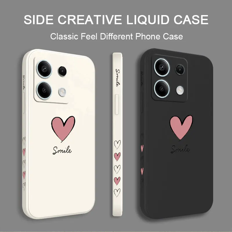 Note 13 Pink Heart Silicone Phone Case For Xiaomi Redmi Note 13 13Pro shatterproof Protection Redmi Note 13ProPlus Back Cover