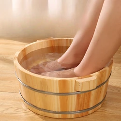 Environmentally Wood Bucket Pedicure Foot Bath Basin Soak Tub Bathtub Reusable Washing Skin Care Foot Home Supplies Wooden Child