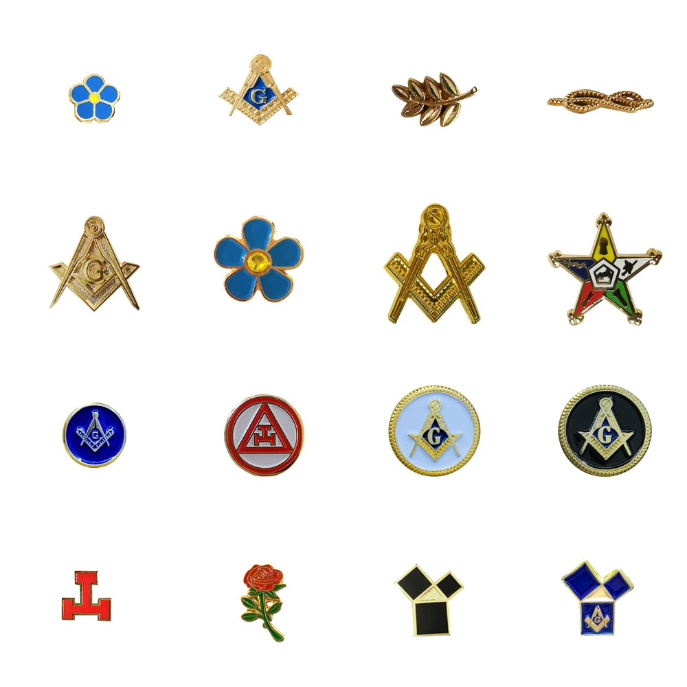 Masonic Smaller Lapel Pins Badge Mason Freemason FORGET ME NOT Sun Past Master Commemorative Freemasonry Accessories