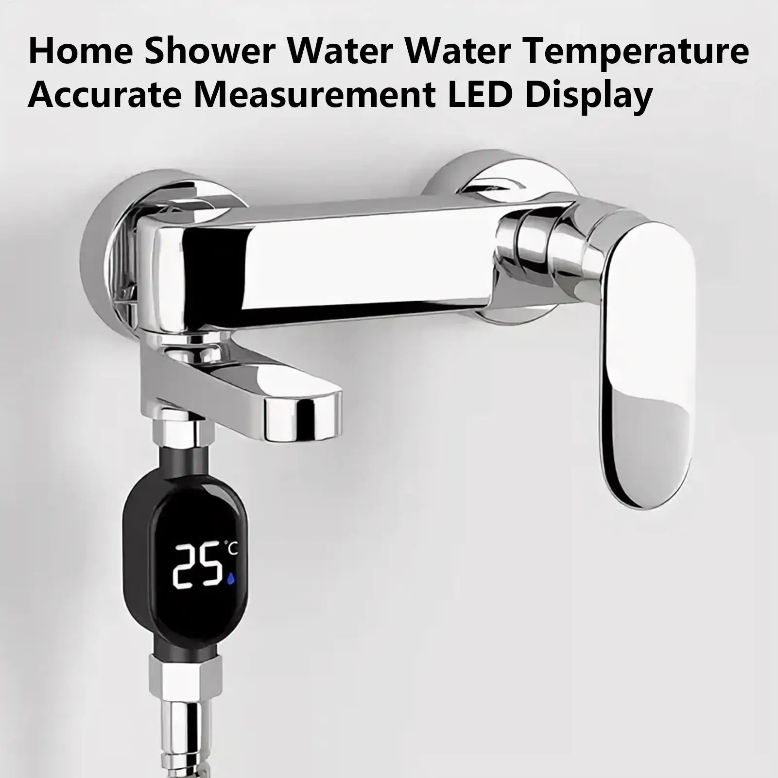 

Индикатор температуры воды в душе, мгновенное считывание температуры душа со светодиодным цифровым дисплеем, водонепроницаемая сантехника для ванной комнаты