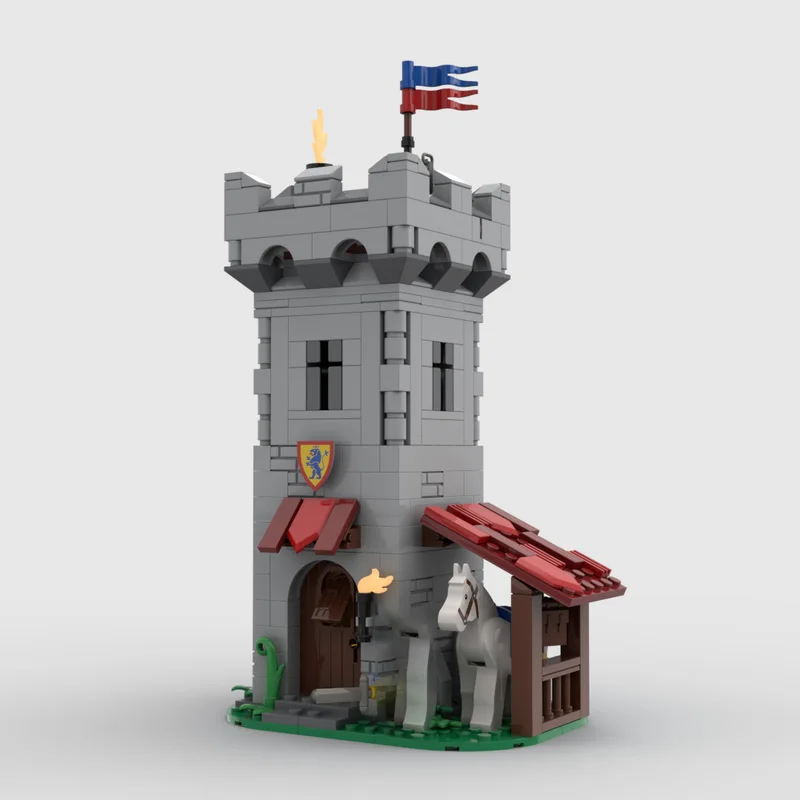 369-Piece Medieval Watchtower MOC Construction Toy Set - Imaginative Building Blocks for Aspiring Architects, Ideal for All Ages