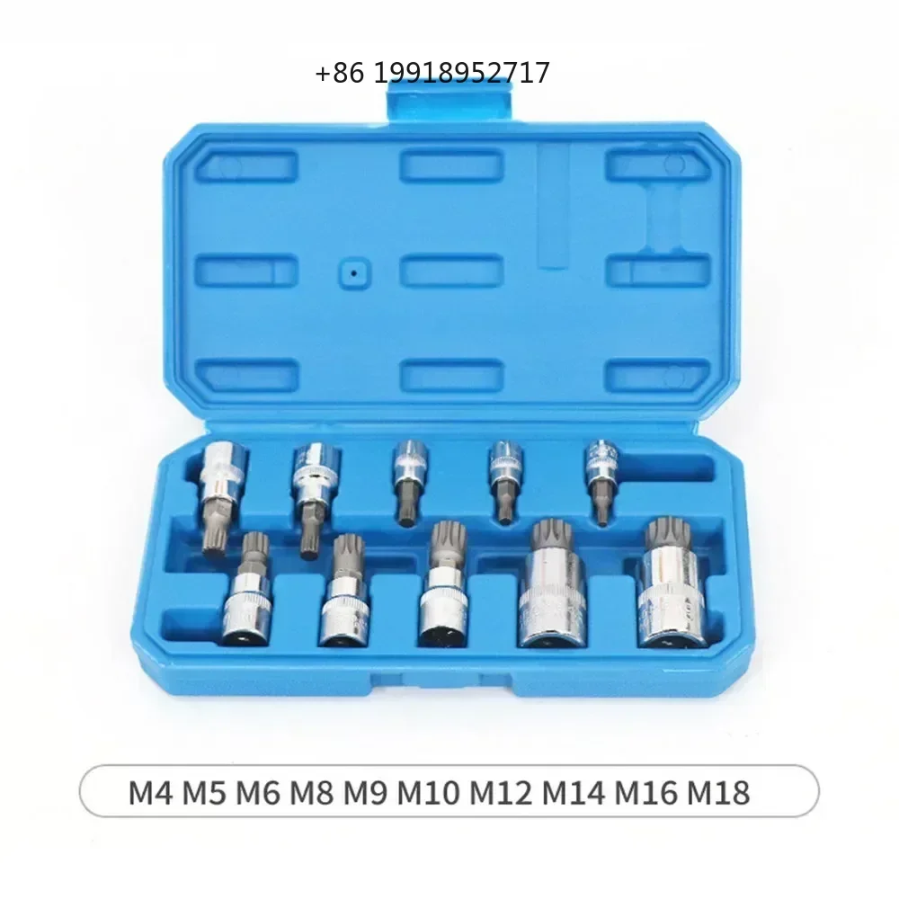 Professional 10 xzn 12 point three-way spline bit socket sleeve with high quality automotive tool sleeve