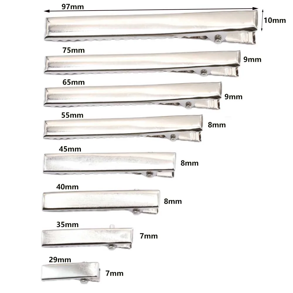 25/100 stücke 29-97mm Haar Clip Für Schmuck Machen Einzelne Zinke Alligator Haarnadel Mit Zähne Blank Einstellung basis Für DIY Haar Clips – Detail 1