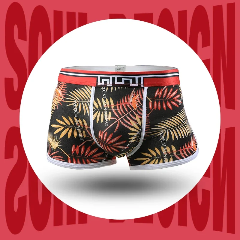 Herrenunterwäsche Sommer schlanke Boxershorts Atmungsaktive Jungen-Teenager-Boxershorts Baumwoll-Herrenunterwäsche Baumwolle Herren