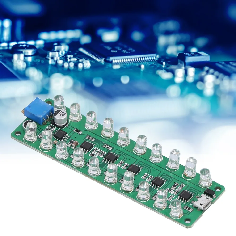 LED Display VU Meter Reverse Connection Protection Melody Light LED VU Meter Module Voice Control LED Indicates Melody Light