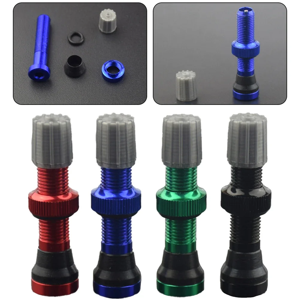 Premium 40mm Bicycle Tubeless Valve Stainless Steel For-Schrader Valve Bike Rim Wheel Tire Black/Red/Blue/Green Bike Accessories