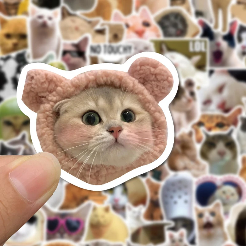 100 قطعة Kawaii القط المزاج ميمي ملصقات الحيوانات الجمالية الزخرفية دفتر القرطاسية اللوازم المدرسية الكتابة على الجدران الشارات الاطفال اللعب