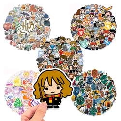 50pcs/set Hogwarts Magic Theme Series Harries Potters Sticker Cartoon Cute Figure Hermione Malfoy Waterproof Sticker Toys Gifts