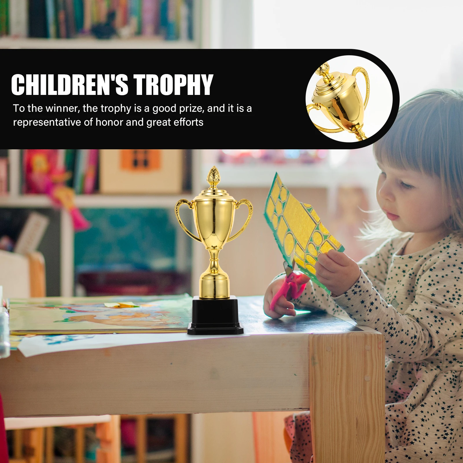 

Children's Trophy 22.5cm Plastic Cup for Kids Smooth Multi Function Award Prize Honorable Game DecorativeSouvenir