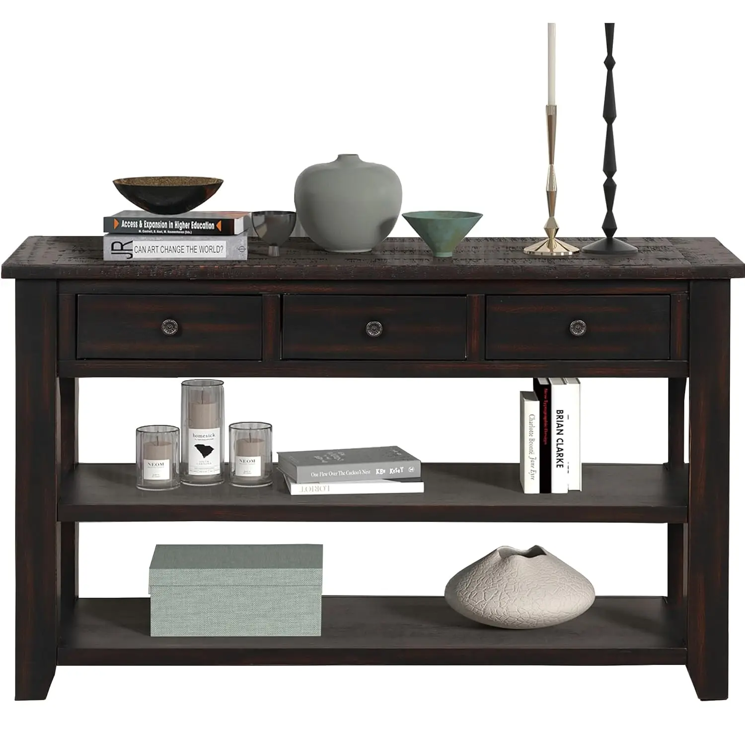 

Solid Wood Console Table with Drawers & Shelf for Entryway Hallway 48.8", Customized