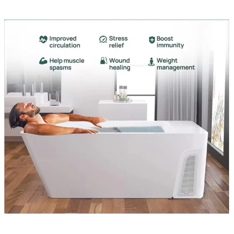 Factory Application Control All-in-One Cold Plug Acrylic Ice Bath Pool Cold Plug Pool with Cooler Filter Insulation Cover