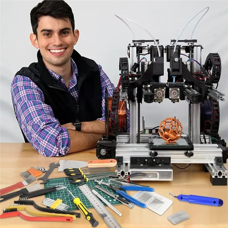 A76I-Pliers, Files, Tweezers, Carving Knife, Cleaning Needles, Keys, Wrench- 3D Printer Tool Kit& Accessories For 3D Printing