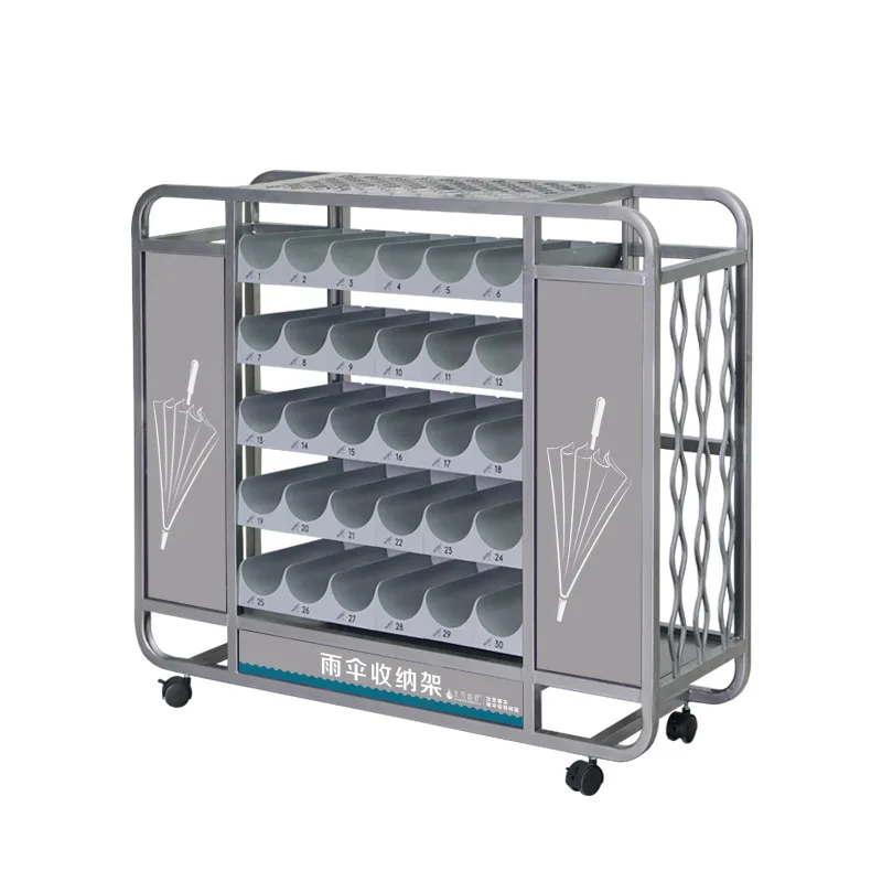 

Simple multi-layer large-capacity umbrella rack, hotel shopping mall office building wrought iron umbrella storage rack