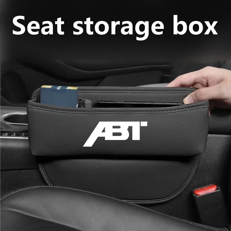 Organizador de asiento de coche, caja de almacenamiento de hendiduras de cuero, accesorios de coche para Audi Abt RS3 RS4 RS5 RS6 RS7 S4 S5 S6 SQ7 TT