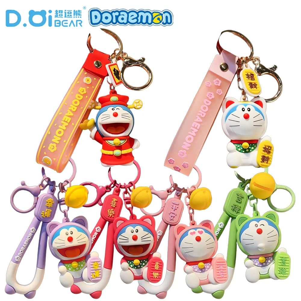 

Official Doraemon Colorful Series Keychains School Bag Charms Dolls Cartoon Peripheral Funny New Year Gifts for Teens and Fans