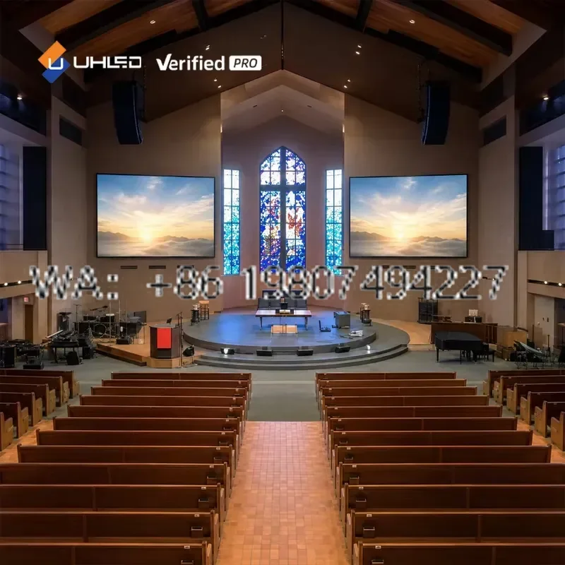 for UHLED P0.93mm Indoor COB LED Display 3840Hz Micro LED Video Wall Screen for Church Events Fixed Installation