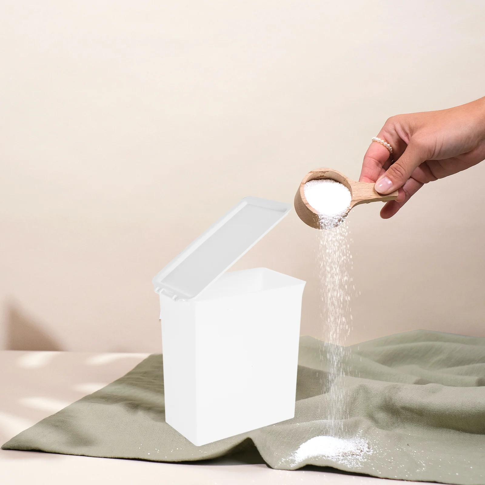 

1pcs Laundry Beads Storage Box Large Capacity Plastic Organizer For Detergent Powder Household Sundries Desktop Container