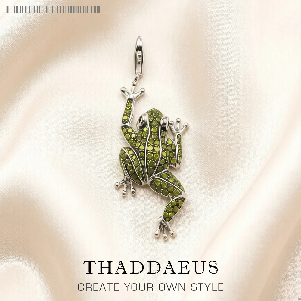 Pendant Frog Green Eva Fashion Glam 925 Silver Jewelry Europe Style Sterling Accessorie Gift For Woman Men