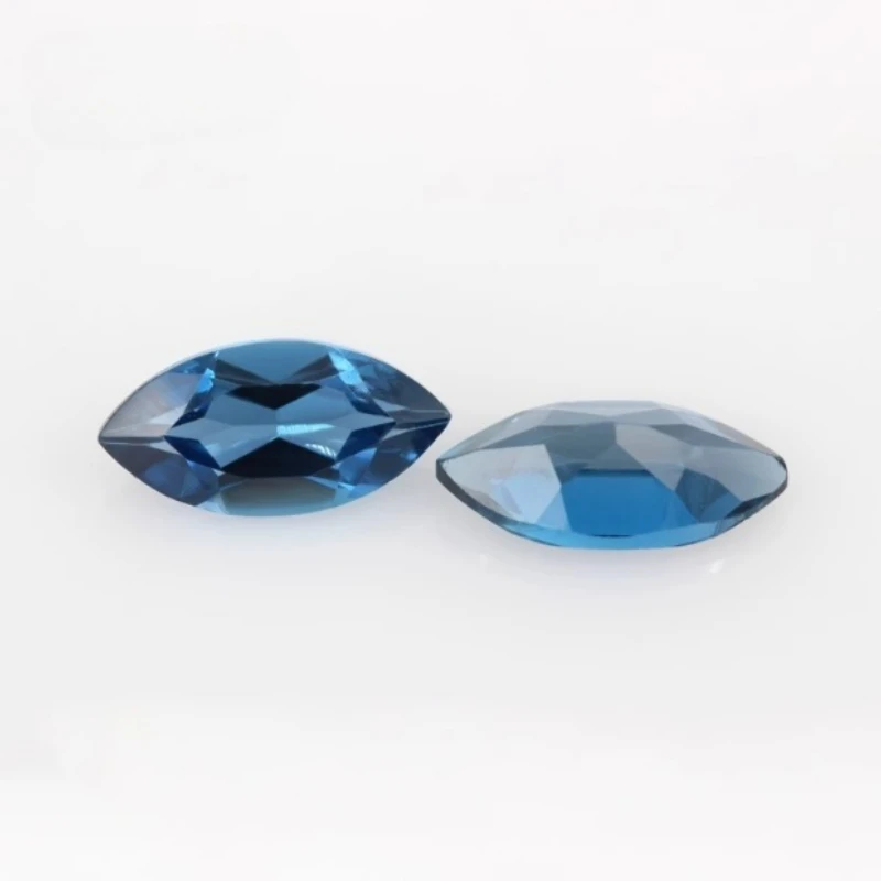Topacio azul Londres de corte marquesa de 2mm x 4mm a 5mm x 10mm, precio al por mayor, piedra preciosa suelta de topacio 100% Natural para joyería