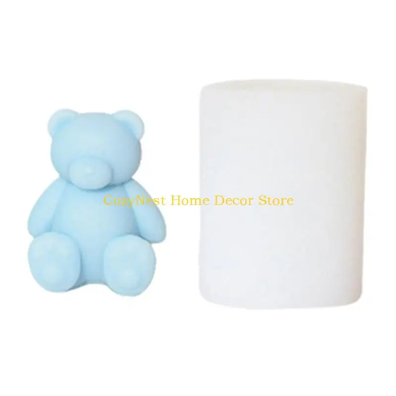 92MF Reusable Silicones Craft Mold For Handmade Soap Chocolates Making with Cartoon Bear Design Easy Releases