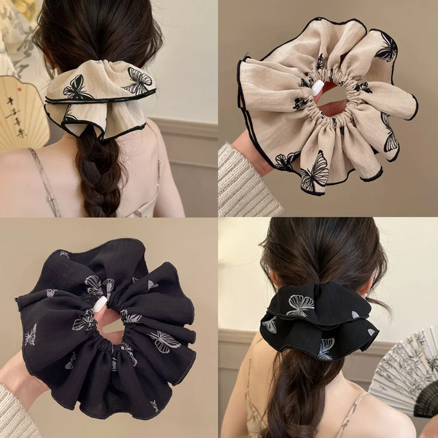 

2025 Korea Elegant Big Scrunchies Women Girl Elastic Hair Rubber Band Accessories Tie Hair Ring Rope Headdress Headwear Ornament