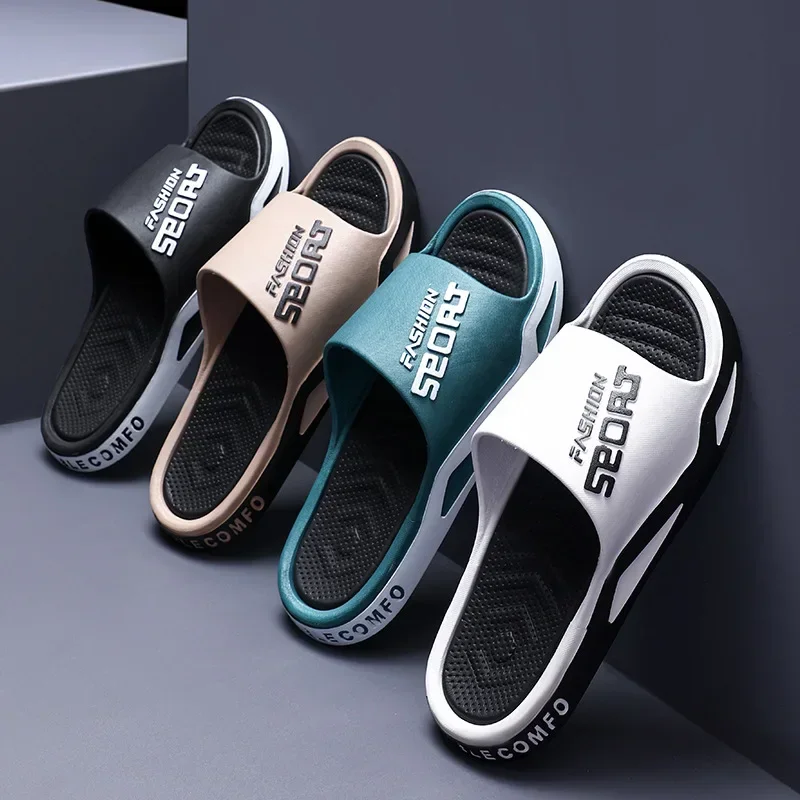 

Summer New Men's Slippers, Fashionable Bathroom Slippers, Outdoor Non Slip Sports Style, Open Toe Beach Slippers, Plus Size