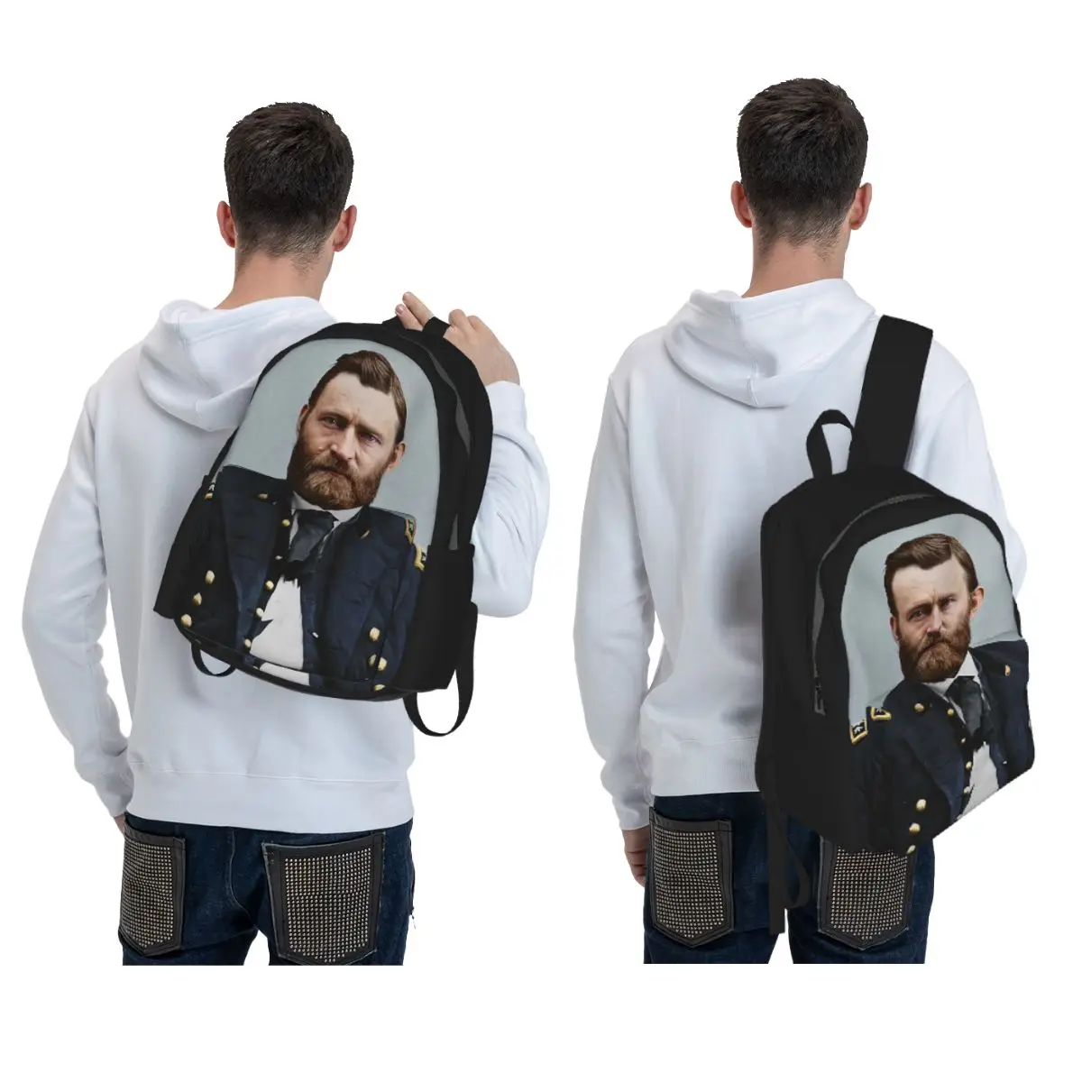 Ulysses S. Grant, 1865. Backpack Student BookBag Kids School Bag Computer Shoulder Bags for Men Women