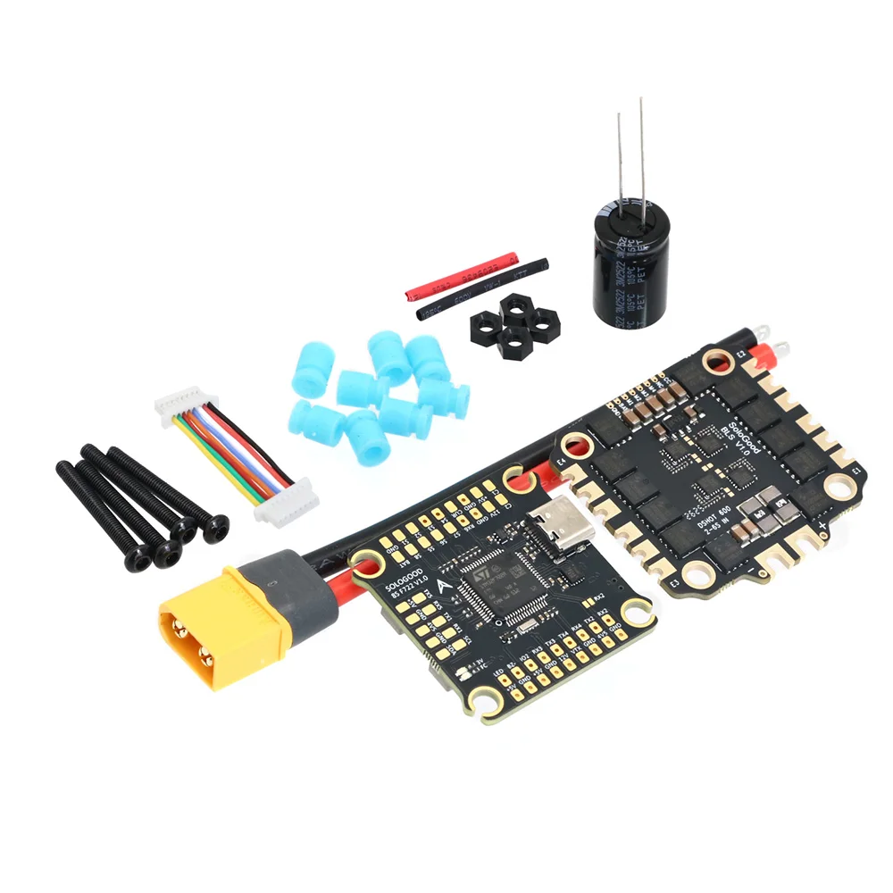 

SoloGood 8S F722 Flight Controller BLHELI_S 8S 60A 4in1 ESC 30.5X30.5mm 3-8S for FPV Freestyle Drones Parts