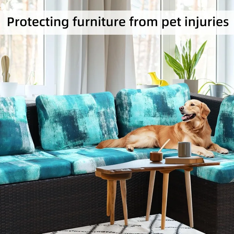 2/4/6/8PCS Outdoor Cushion Covers Set Elastic Printed Patio Furniture Couch Seat Slipcover Printed Tropical for Sectional Chair