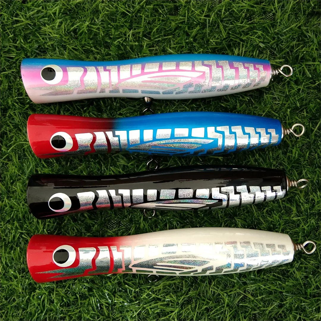 18cm 81g Wood Popper Lure Topwater GT Surface Trolling Lures Deep Sea Popper Fishing Bait