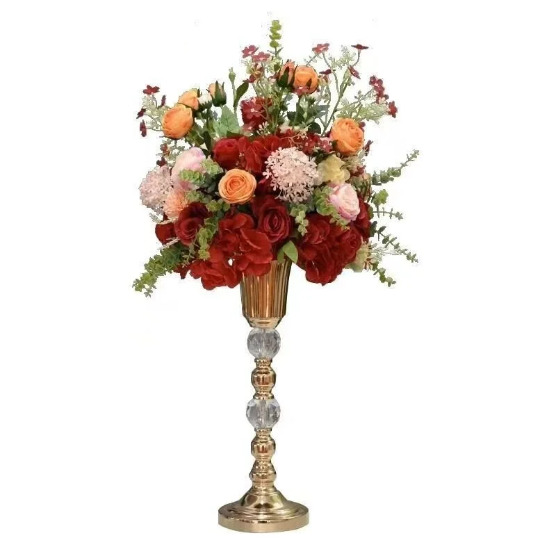 10PCS Golden Horn Iron Plated Vase for Weddings Hotels Home Decor Banquet Halls Wine Tables Flower Racks - Decorative Ornaments