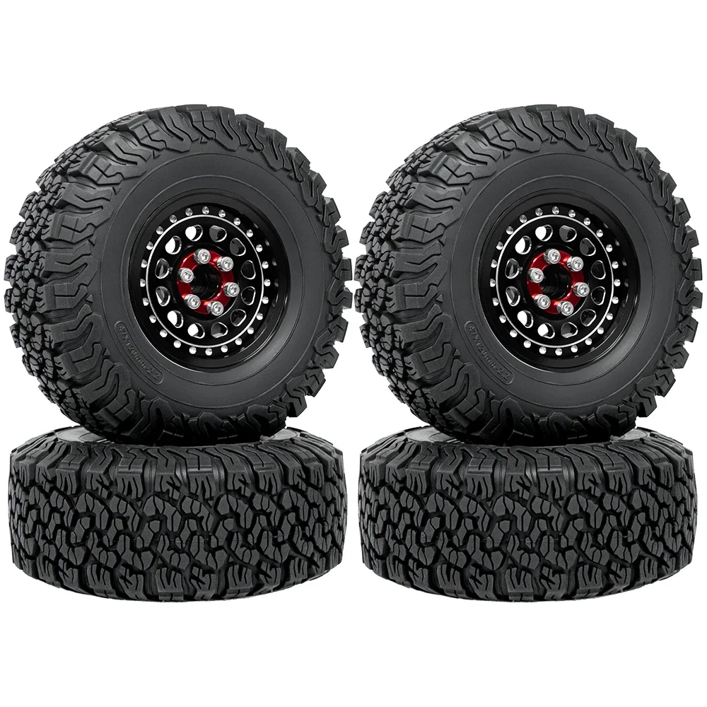 RC width: 1.57 inches (40 mm). 2.2 wheel rim/tire adjustable offset. 4-piece set, suitable for TRX4 SCX10 off-road vehicles.