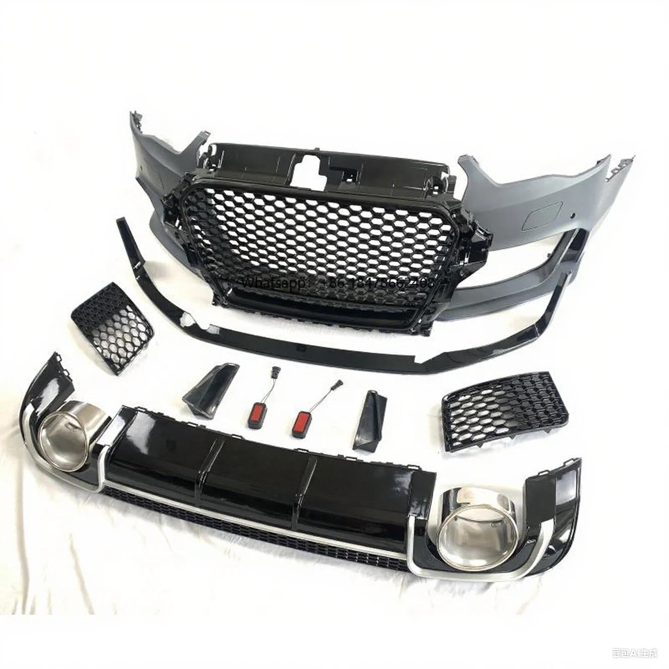 

Factory Price A3 8V S3 Upgrade RS3 Front Bumper with Grille A3 Diffuser Body Kit for A3 S3 2013 2014 2015 2016 Car Body Kit