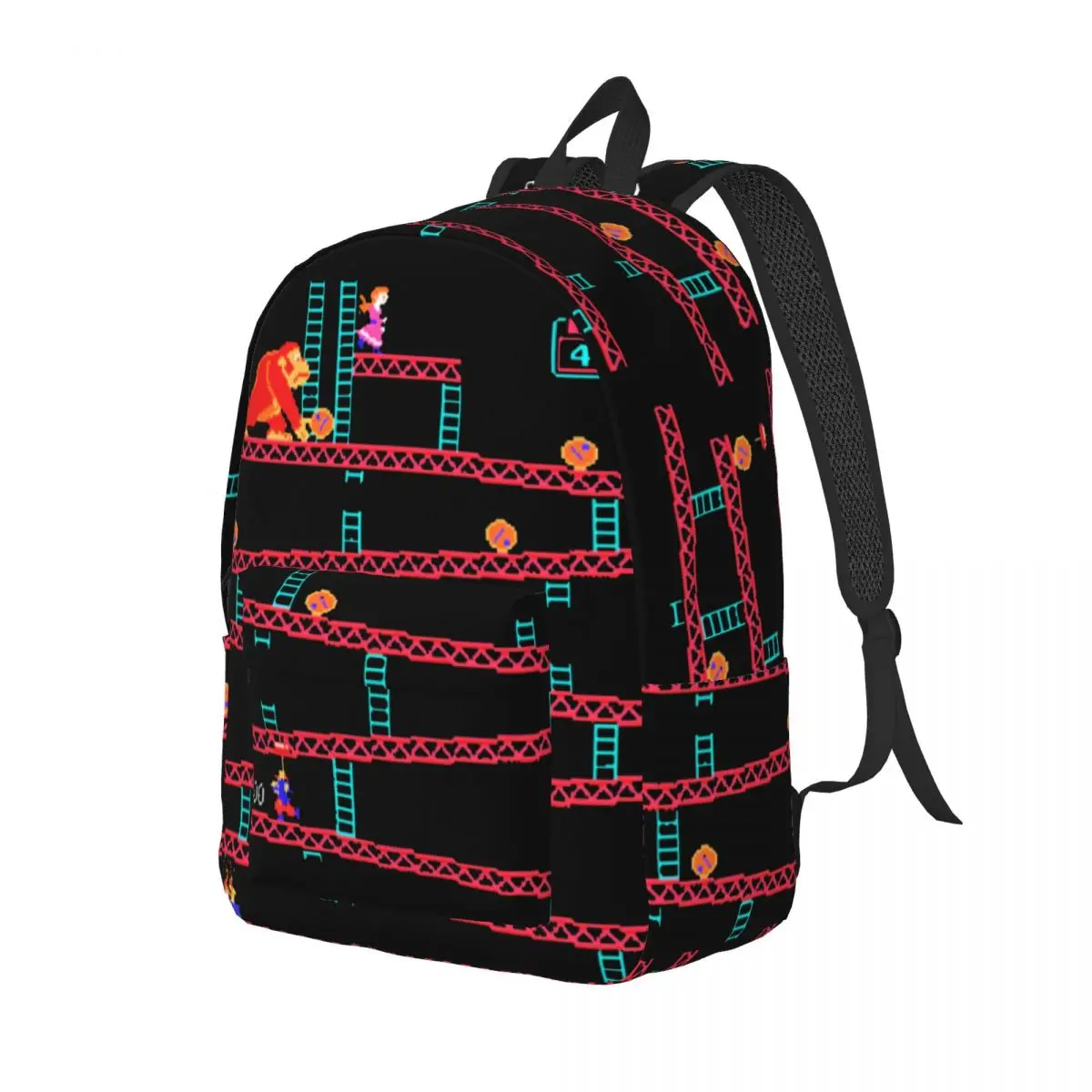 Donkey Kong Backpack for Student School Book Bags Arcade Game Collage Retro Daypack Preschool Primary Bag Outdoor