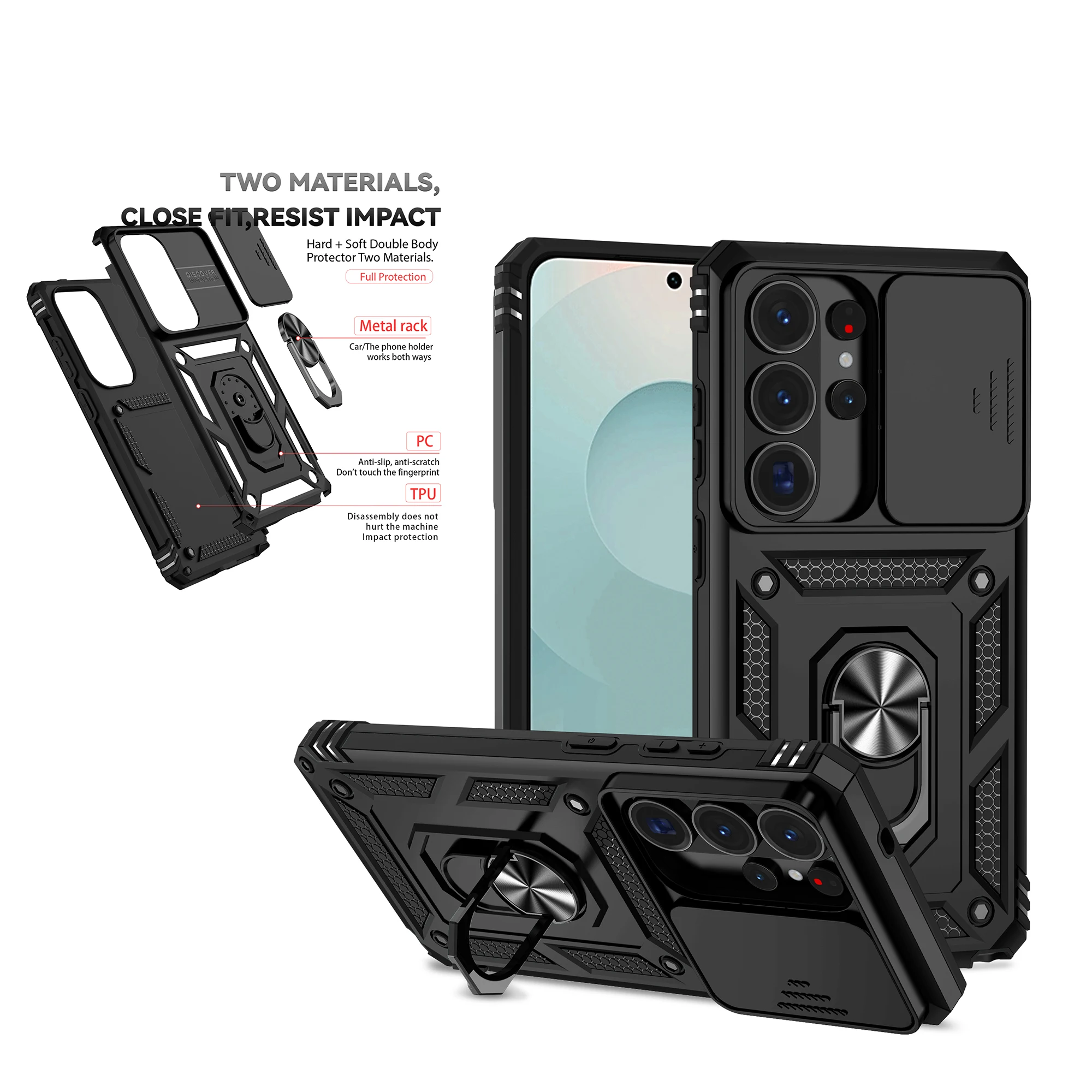 Etui z obrotową podstawką 360° do Samsung Galaxy S26 S25 S24 S23 S22 Ultra Plus, futerał na telefon Samsung…
