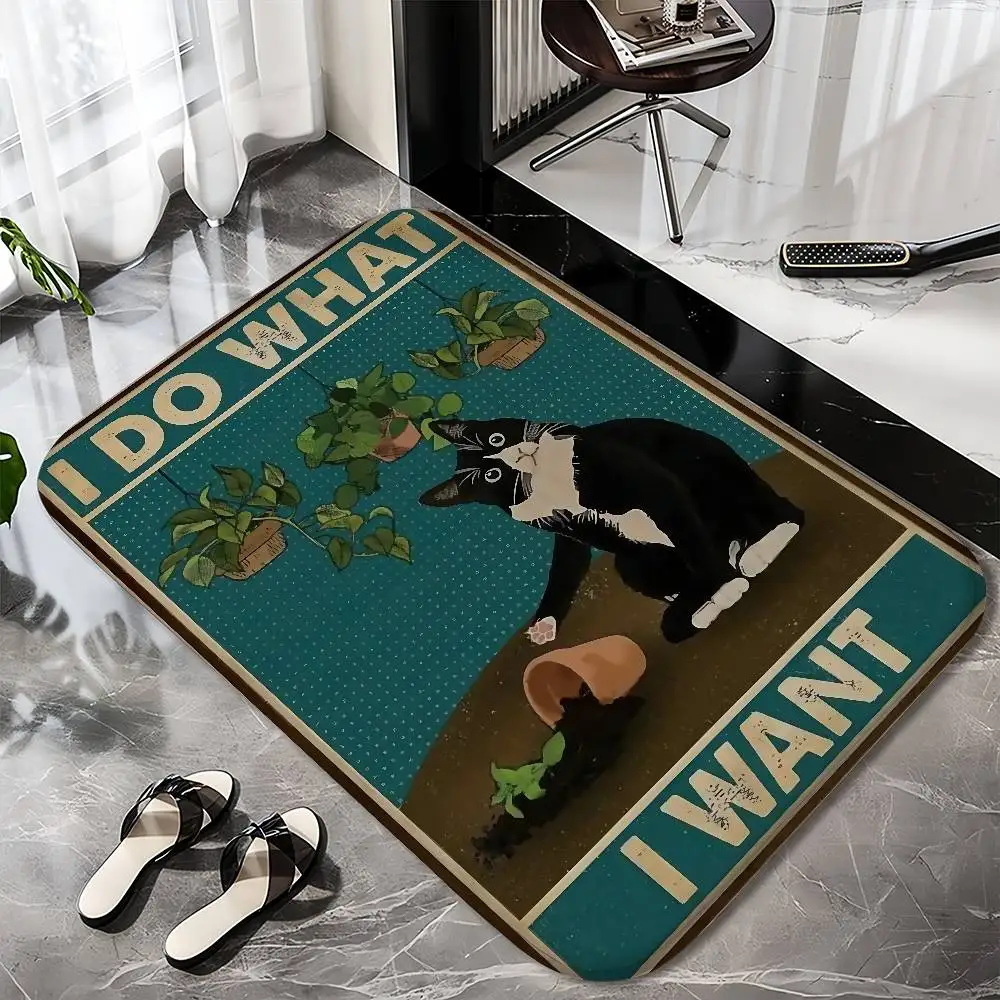 

Funny Bathroom Metal Tin Sign Artwork Floor Mat Printed Large Carpets Room And Bedroom Carpets Bathroom Anti Slip Door MATS Sm