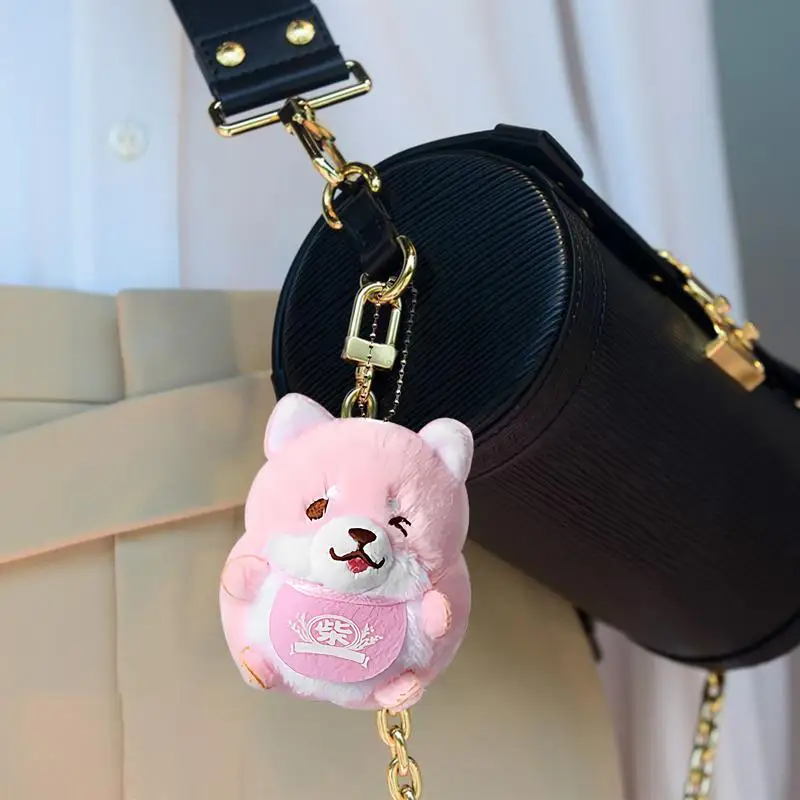 Shiba inu bolsa charme animal chaveiros pingente dos desenhos animados de pelúcia cão chaveiros shiba inu chaveiro pingente para meninos meninas