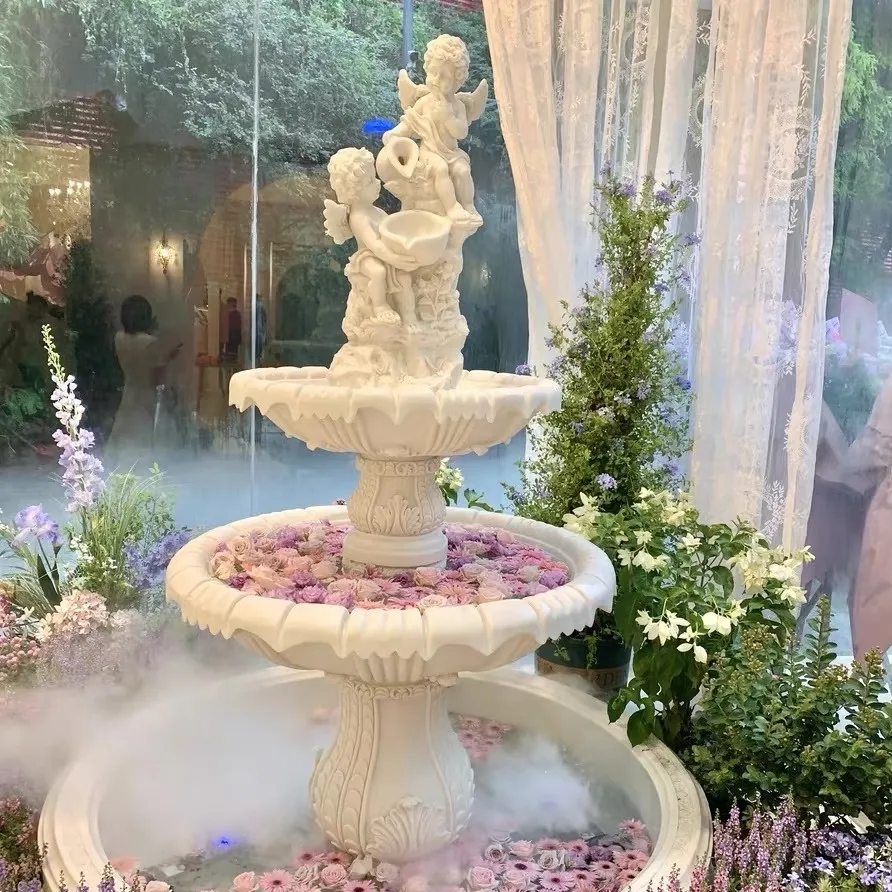 European fountain wishing pool flowing water floor ornament outdoor courtyard villa fish pond garden landscaping decoration