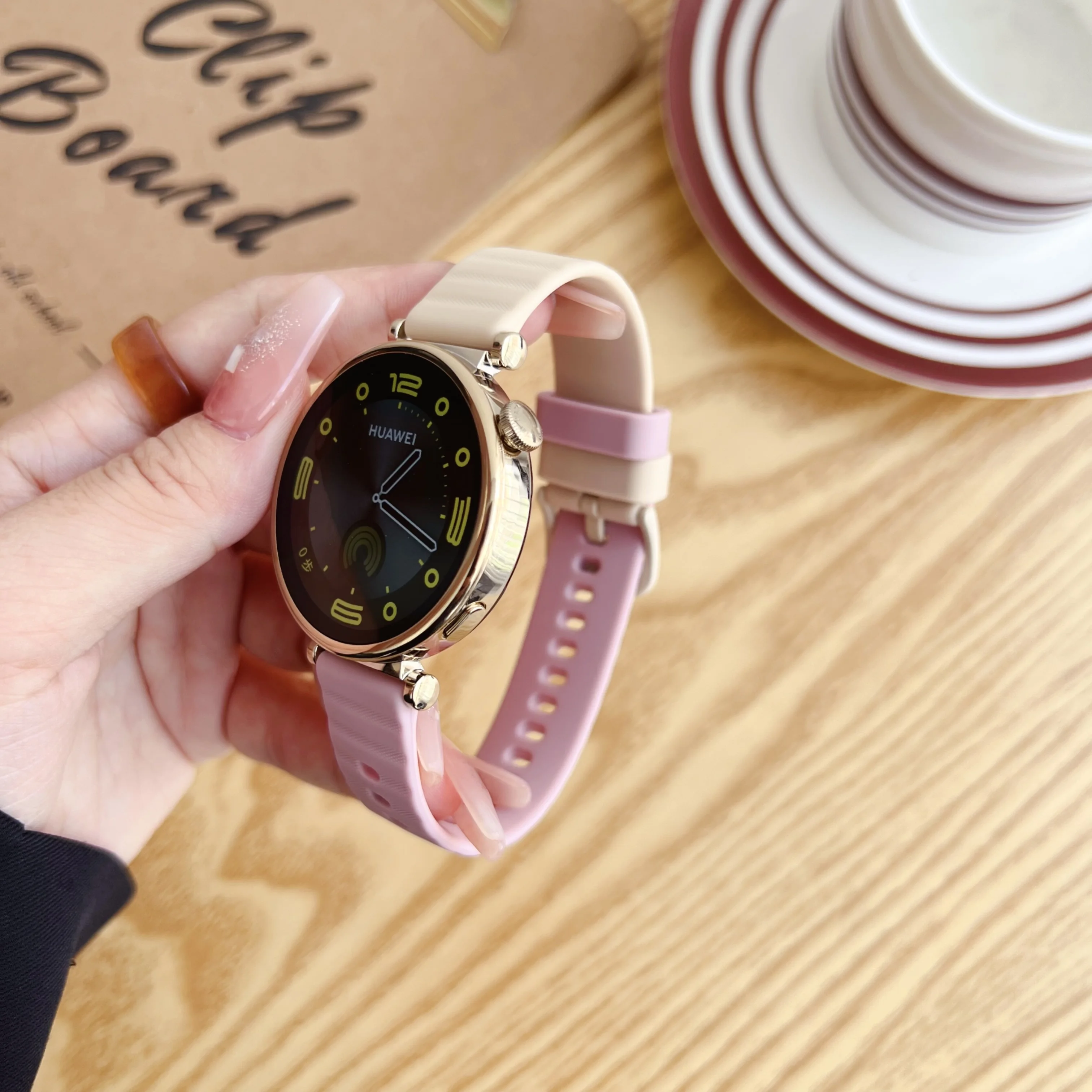 여성용 실리콘 시계 밴드 스트랩, 화웨이 워치 GT4 5 41mm, 여성용 스마트워치 스트랩, 18mm