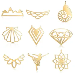 5pcs/lot Stainless Steel DIY Mermaid Tail Charm Pendant Wholesale Shell Heart Jewelry Findings Necklace Making Top Quality