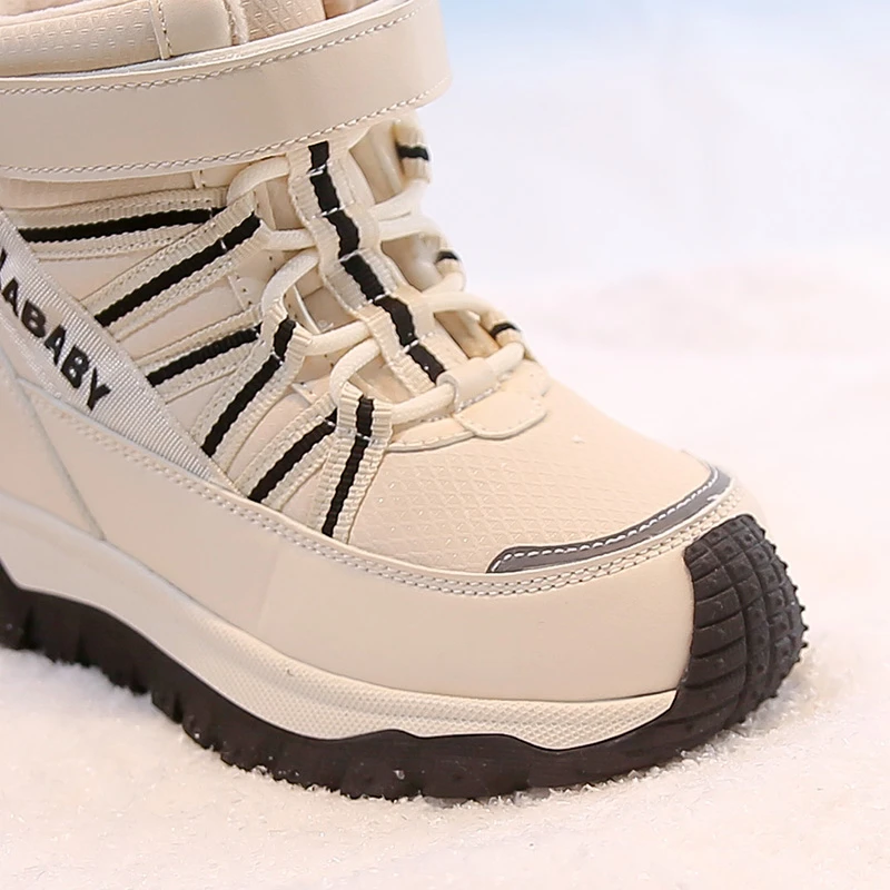 فو الفراء أحذية الشتاء للأطفال بولي Leather جلد الصبي الفتاة الثلوج الأحذية المضادة للانزلاق سميكة الدافئة المراهقين طفل أفخم الأحذية #2