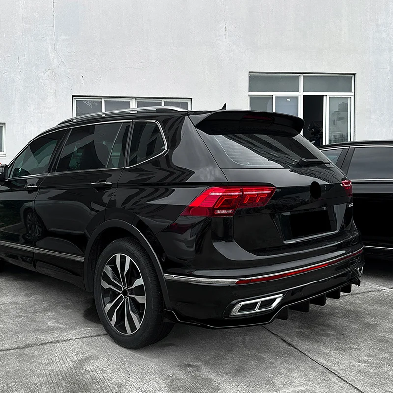 For Volkswagen VW Tiguan MK2.5 Rline 2021 2022 2023 Rear Bumper Diffuser Splitter Lip Bodykit Black Carbon Exterior Accessories - view 4
