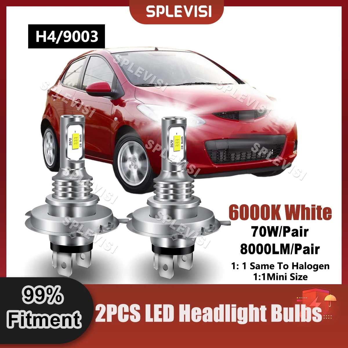 

12x CSP Chips LED H4/9003 Headlight High Low Beam Bulbs For Mazda 2 2007 2008 2009 2010 2011 2012 2013 2014 2015 2016 2017 2018