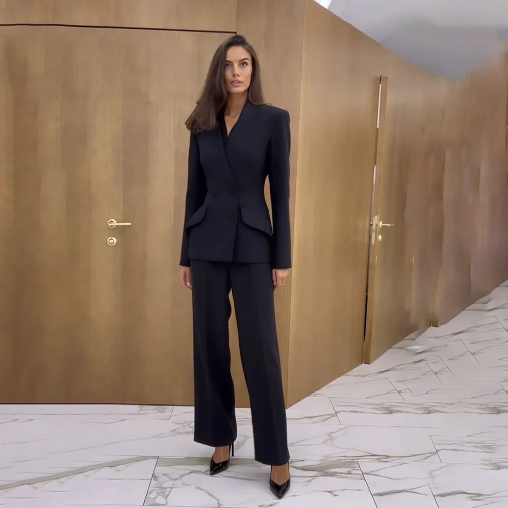 

Женские костюмы для выпускного смокинга Smart Casual, комплект из 2-х предметов, куртка, брюки, свадебный костюм для женщин, банкетный блейзер на заказ, комплект Conjuntos De Mujer