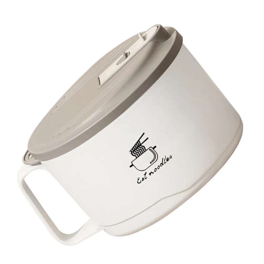 Tazón Grande de Acero Inoxidable para Fideos con Tapa, Apto para Microondas, Portátil, para Dormitorio u Oficina, para Sopa Instantánea, Ramen, Cereal, con Tapa