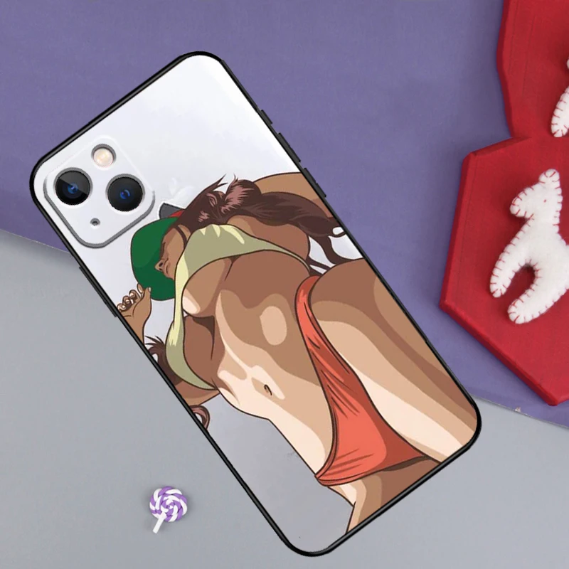 Sexy Hot Twerking Cartoon Girl Phone Case For iPhone 16 12 15 14 11 13 Pro Max XR XS Max X Plus Bumper Back Cover