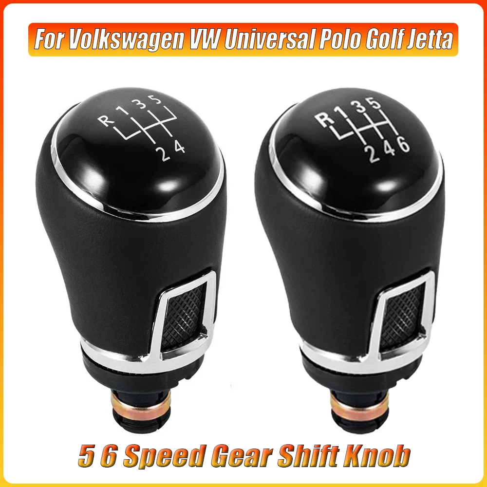 

New Model High Quality 5 6 Speed Gear Shift Knob Leather Lever Stick for Volkswagen VW Universal Polo Golf Jetta Car Accessories